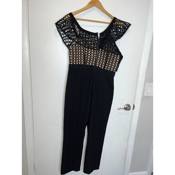 Self-Portrait Lace Frill Jumpsuit Black Size 10 Womens ($575) - Picture 6 of 11